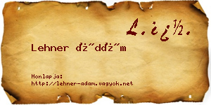 Lehner Ádám névjegykártya
